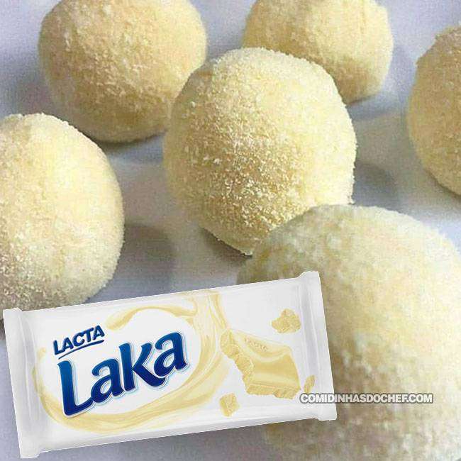 Docinho De Chocolate Branco Comidinhas Do Chef Embalagem de 60g contendo 6 unidades. docinho de chocolate branco