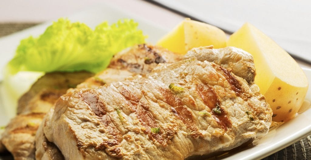 Escalope suíno ao molho de limão