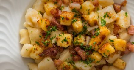 Nhoque de Mandioquinha com Bacon Sadia