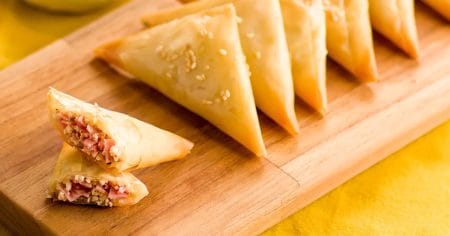 Pasteis Indianos de Presunto Sadia, Queijo e Zaatar (samosa)