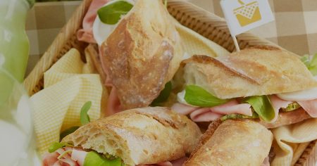 Sanduíche de Presunto com Mussarela de Búfala e Berinjela