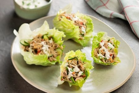 Barquetes de porco desfiado