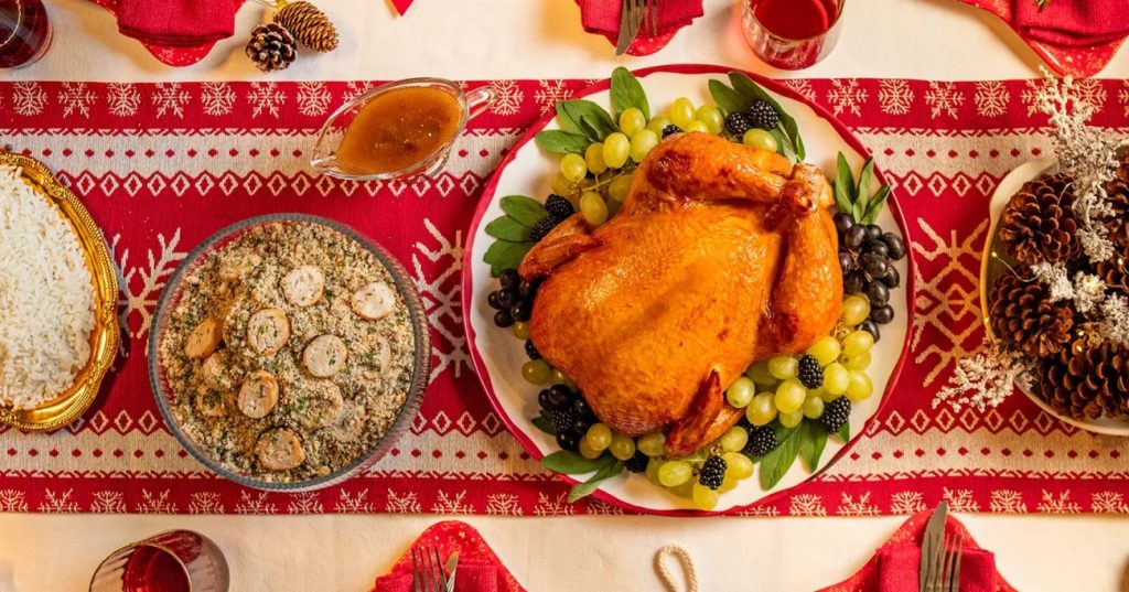 ChesterÂPerdigão Tradicional com Farofa de Lentilha e Linguiça de ChesterÂPerdigão Na Brasa