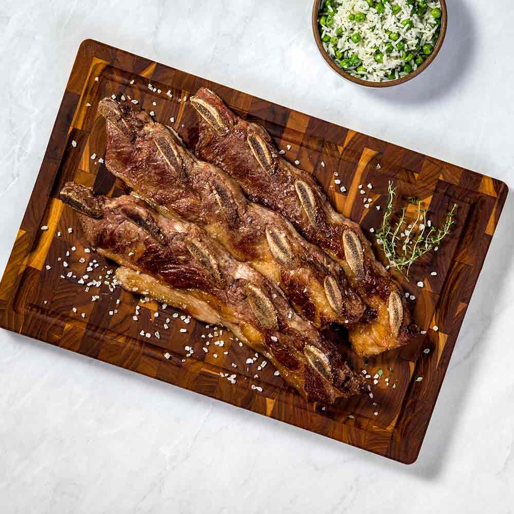 Receita de Assado de Tira na brasa com Arroz de Ervilha