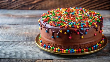 Receita de Bolo de NESTLÉ Iogurte Natural com Cobertura de Brigadeiro e Confeitos