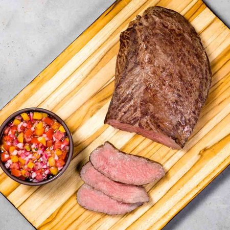 Receita de Bombom de alcatra na brasa com vinagrete