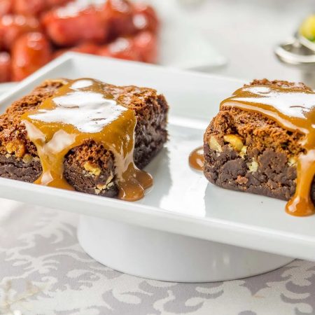 Receita de Brownie com Calda de Caramelo Salgado