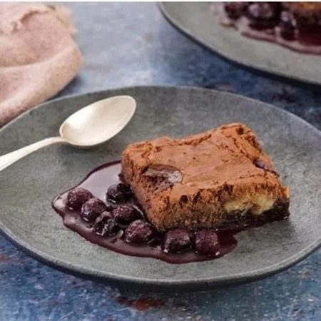 Receita de Brownie com Geleia de Blueberry