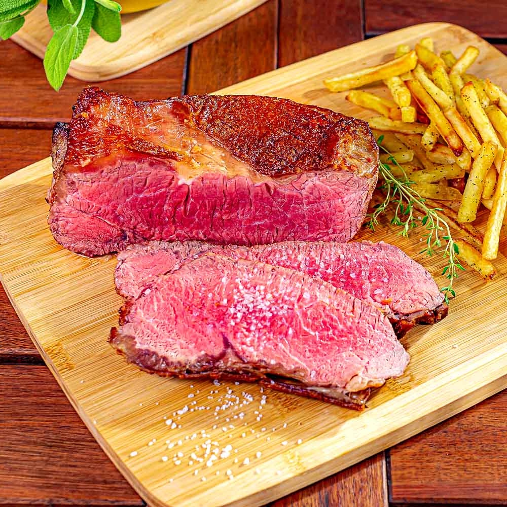 Receita de Contrafilé na Manteiga de Bacon com Fritas