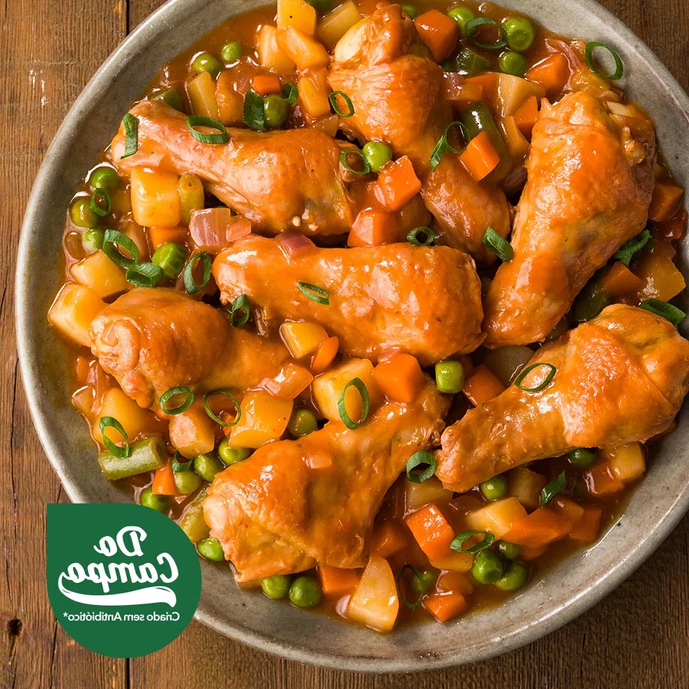 Receita de Coxinha da asa com Mix de Legumes ao molho Pomodoro.