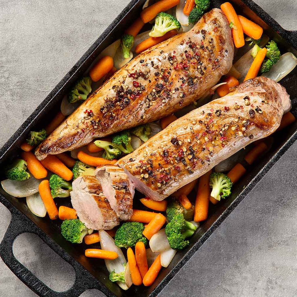 Receita de Filé Mignon Suíno com Crosta de Mix de Pimentas