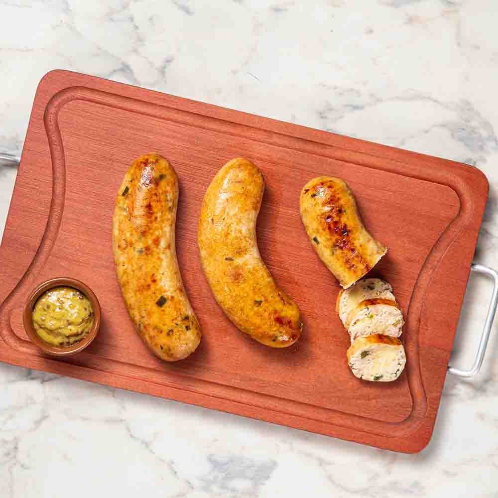 Receita de Linguiça cuiabana de frango com molho de mostarda