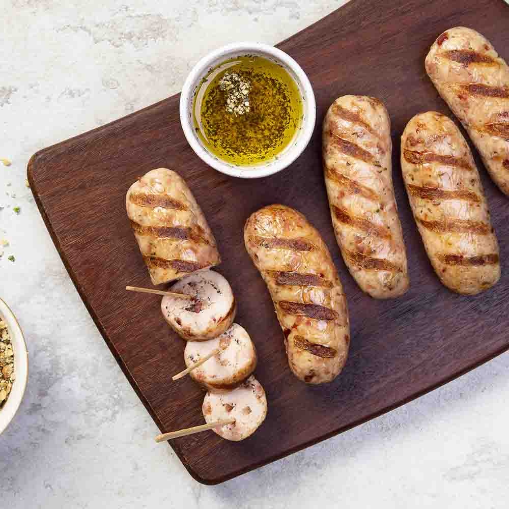 Receita de Linguiça de Frango com Bacon e Farofa de Ervas