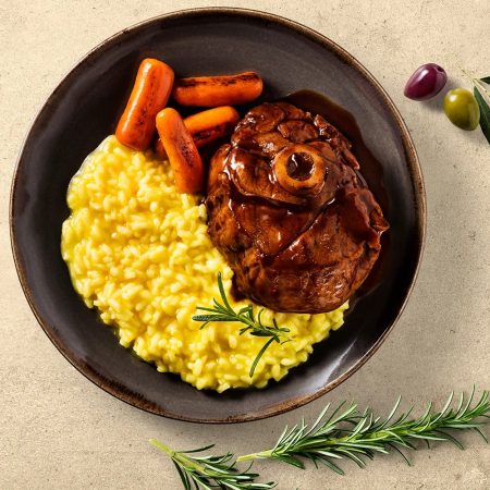 Receita de Ossobuco com Risoto de Milho Verde e Cenouras