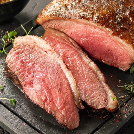 Receita de Picanha com farofa de ovos e cebola caramelizada