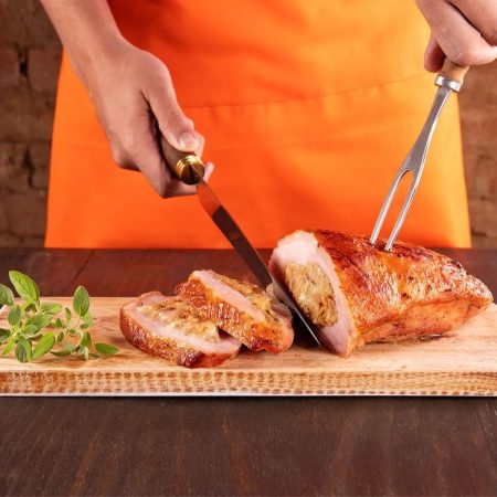 Receita de Picanha Suína Temperada Recheada com Farofa