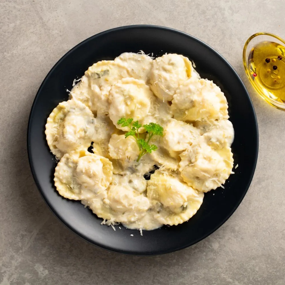 Receita de Ravioli ao molho de alho-poró