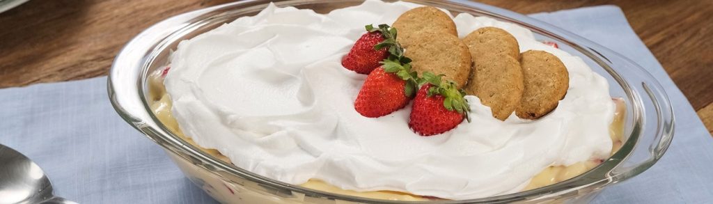 Pavê de Biscoito Integrale de morango