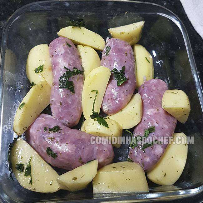 Linguiça Com Batata No Forno Comidinhas Do Chef