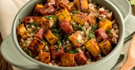 Baião de Dois com Feijão e Arroz Integral