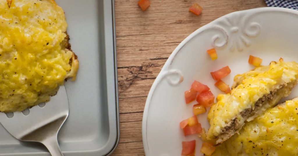 Batata Recheada com Hambúrguer