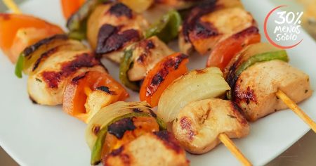 Espetinho de Frango com Legumes (michui)