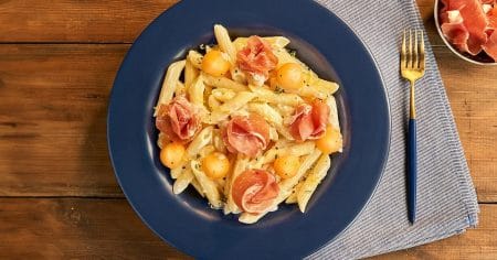 Penne ao Molho de Limão Siciliano, Parma e Melão