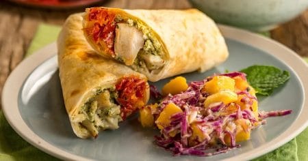Salada de Repolho Roxo, Manga e Hortelã