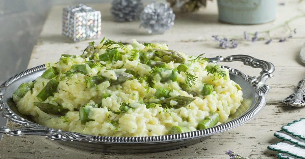 Arroz de Natal Cremoso com Aspargos