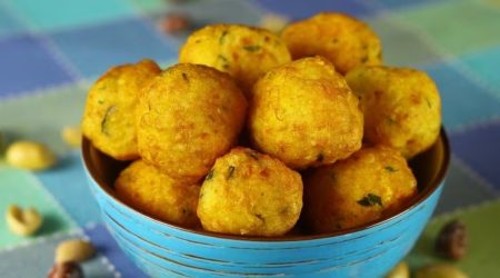 Bolinho de batata com amendoim