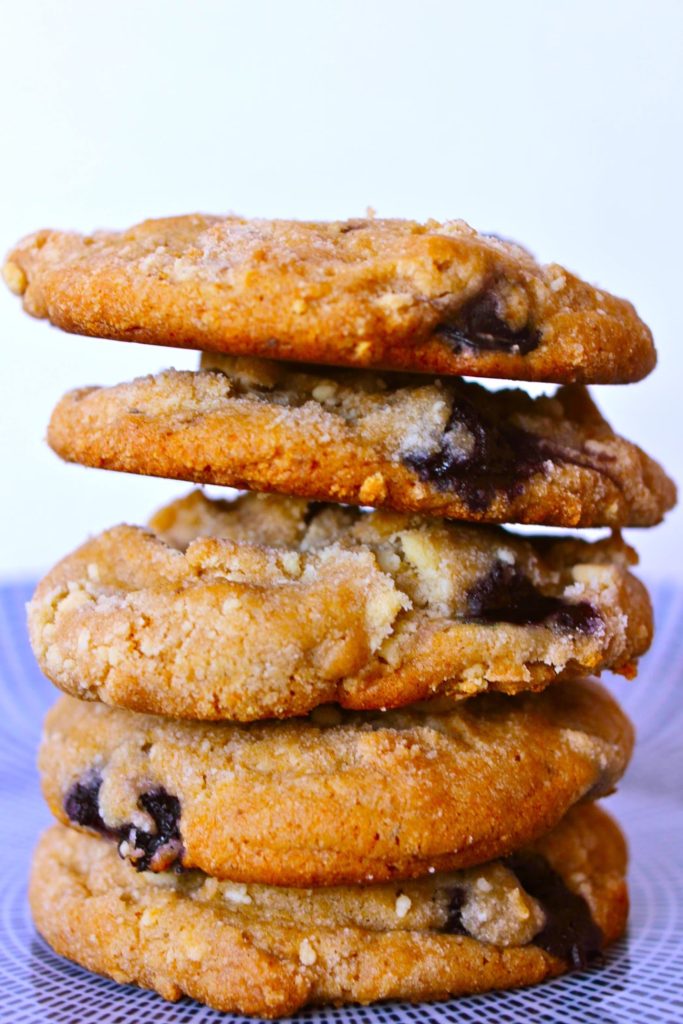 Cookies de leite com mirtilo
