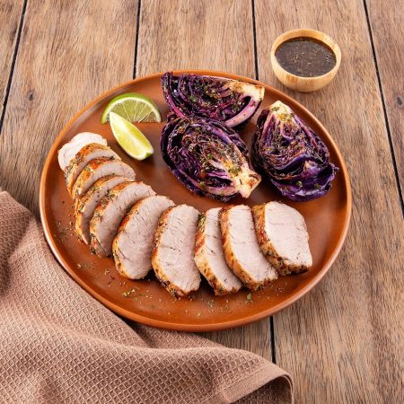 Filé Mignon Suíno na Cerveja Preta e Repolho Roxo