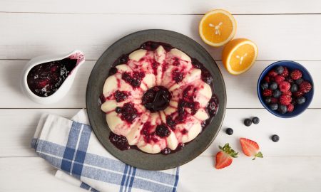 Flan de Laranja com Calda Silvestre