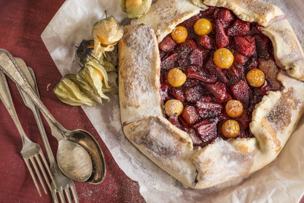 Galette de morango com physalis