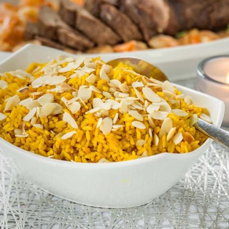 Receita de Arroz com cúrcuma e amêndoas