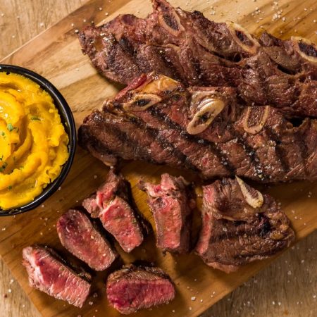 Receita de Assado de tira com purê de abóbora e missô