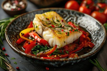 Receita de Bacalhau Natalino com Pimentões