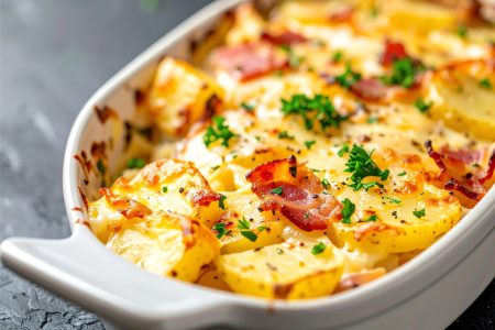 Receita de Batata Gratinada com Bacon