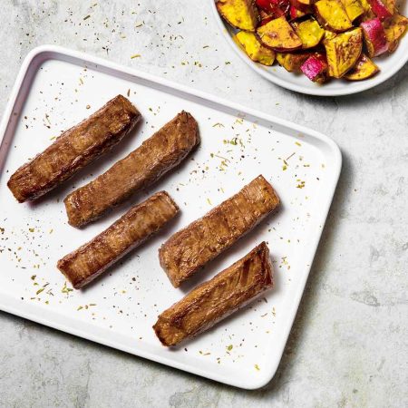 Receita de Bife do Vazio grelhado com batata doce assada