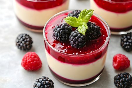 Receita de Bolo de Sorvete com Calda de Amora