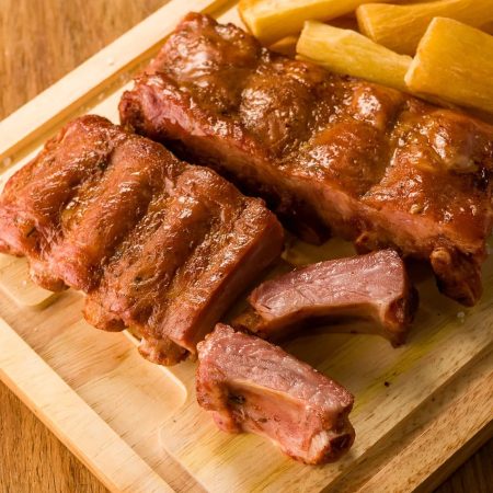 Receita de Costela minga assada com mandioca frita