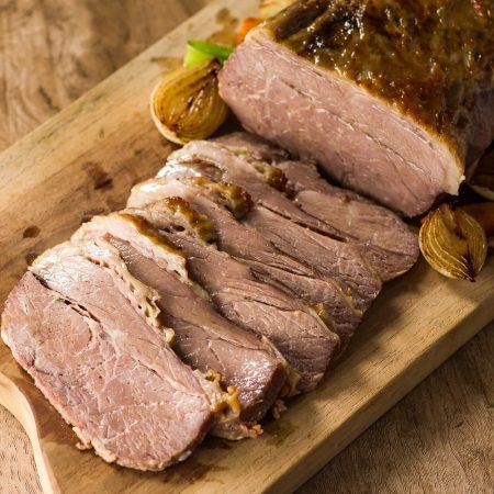 Receita de Maminha Assada com Confit de cebola, Cenoura e Aipo