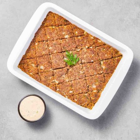 Receita de Quibe de carne moída assado com molho de tahine