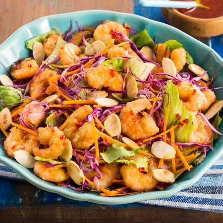 Receita de Salada de Camarão Agridoce com Molho Picante