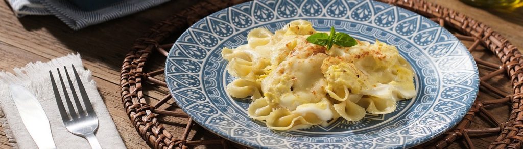 Fricassé de frango com macarrão