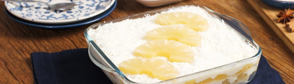 Lasanha Doce de Abacaxi com Coco