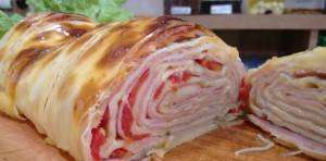 Rocambole com Massa de Pastel