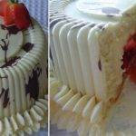 Bolo BomBom Recheado com Morango e Chocolate Branco (Bolo Love)