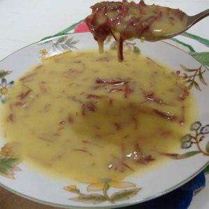 Caldo De Mandioquinha com Carne Seca