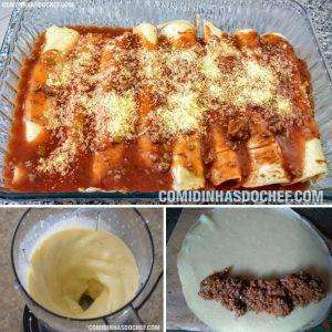 Receita de Panqueca de Carne Moída